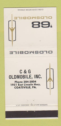 Matchbook Cover - 1968 Oldsmobile C&G Coatsville PA 30 Strike