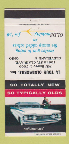 Matchbook Cover - 1959 Oldsmobile La Tour Cleveland OH Linear Look #2 30 Strike