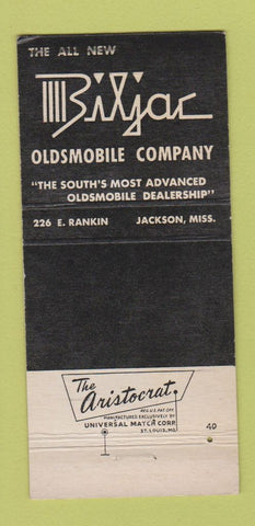 Matchbook Cover - Biljac Oldsmobile Jackson MS 30 Strike