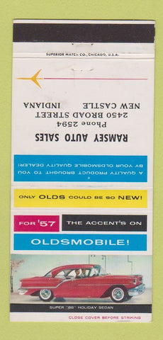 Matchbook Cover - 1957 Oldsmobile Ramsey New Castle IN 30 Strike