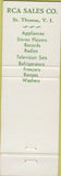 Matchbook Cover - RCA Sales Co St Thomas Virgin Islands