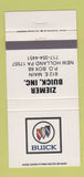 Matchbook Cover - Ziemer Buick New Holland PA 30 Strike