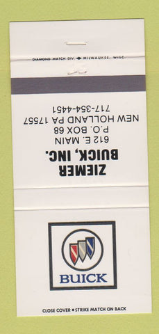 Matchbook Cover - Ziemer Buick New Holland PA 30 Strike