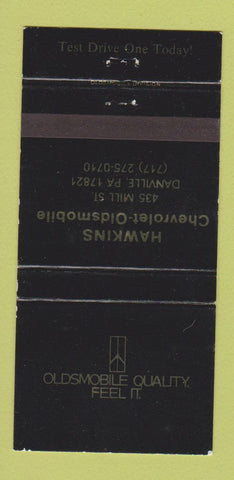 Matchbook Cover - Hawkins Chevrolet Oldsmobile Danville PA 30 Strike