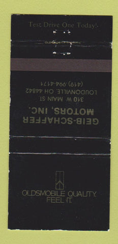 Matchbook Cover - Geib Schaffer Oldsmobile Loudonville OH WEAR 30 Strike