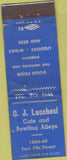 Matchbook Cover - C.J. Lucchesi  Cafe Bowling WORN