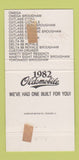 Matchbook Cover - 1982 Oldsmobile Knickerbocker Mount Morris MI 30 Strike