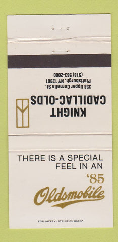Matchbook Cover - 1985 Oldsmobile Cadillac Knight Plattsburgh NY 30 Strike