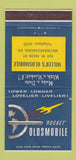 Matchbook Cover - Oldsmobile Rocket Miller's Mechanicsburg PA 30 Strike
