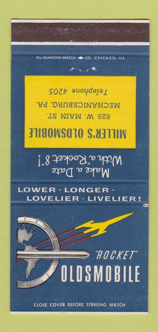 Matchbook Cover - Oldsmobile Rocket Miller's Mechanicsburg PA 30 Strike