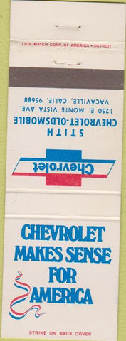 Matchbook Cover - Stith Chevrolet Oldsmobile Vacaville CA