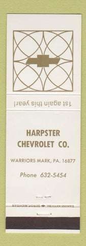 Matchbook Cover - Harpster Chevrolet Warriors Mark PA