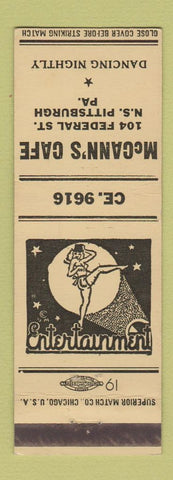 Matchbook Cover - McCAnn's Cafe Pittsburgh PA girlie