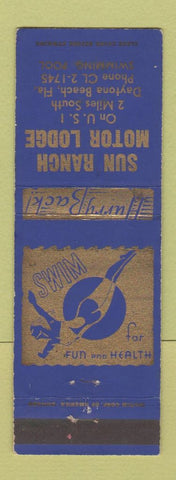 Matchbook Cover - Sun Ranch Motor Lodge Daytona Beach FL Girlie