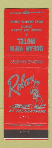 Matchbook Cover - Ocean View Motel Fort Bragg CA girlie
