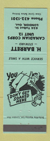 Matchbook Cover - H Barrett Canadian Corps Unit 12 London ON girlie