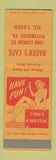 Matchbook Cover - Bauer's Cafe Pittsburgh PA girlie