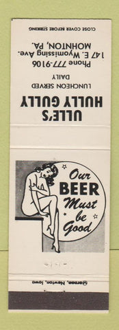 Matchbook Cover - Ulle's Hully Gully Mohnton PA girlie