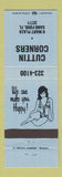 Matchbook Cover - Cuttin Corners Sandford FL girlie