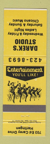 Matchbook Cover - Darek's Studio Dancing Harlingen TX girlie