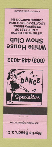 Matchbook Cover - White House Show Club Myrtle Beach SC girlie