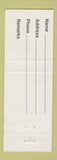 Matchbook Cover - White House Show Club Myrtle Beach SC girlie