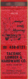 Matchbook Cover - Taconic Lumber Hardware Williamstown MA red