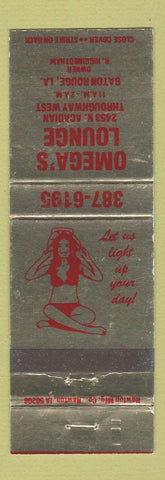 Matchbook Cover - Omega's Lounge Baton Rouge LA girlie