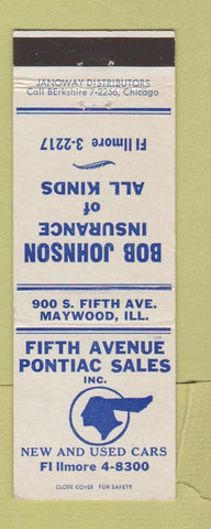 Matchbook Cover - Fifth Avenue Pontiac Maywood IL
