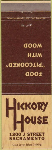 Matchbook Cover - Hickory House Sacramento CA