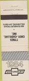 Matchbook Cover - Tynes Chevrolet Cadillac Delaware OH 1984