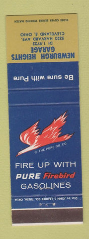 Matchbook Cover - Pure oil gas Firebird Newburgh Heights Cleveland OH