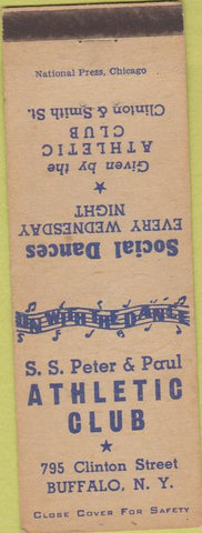 Matchbook Cover - SS Peter Paul Athletic Club Buffalo NY