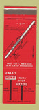 Matchbook Cover - Dale's Midway Texaco oil gas Winnemucca NV