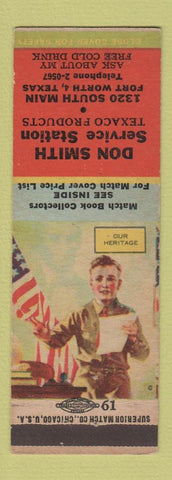 Matchbook Cover - Don Smith Texaco oil gas Fort Worth TX