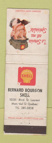 Matchbook Cover - Shell oil gas Bernard Bourgon Montreal QC WORN