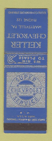 Matchbook Cover - Keller Chevrolet Marysville PA low phone #