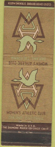 Matchbook Cover - Women's Athletic Club Oakland CA CREASE