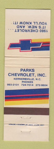 Matchbook Cover - 1980 Chevrolet Parks Kernersville NC