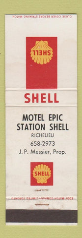 Matchbook Cover - Shell oil gas Motel Epic Richelieu QC