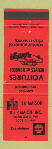 Matchbook Cover - International Harvester Tractors Shell oil gas Shawinigan QC