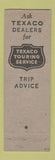 Matchbook Cover - Texaco oil gas Steinman's Bazleton PA WEAR