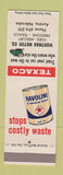Matchbook Cover - Texaco oil gas Wortman Ford Mercury Aurora NE