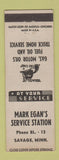 Matchbook Cover - Mark Egan's Texaco oil gas Savage MN Fire Chief