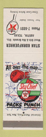 Matchbook Cover - Texaco oil gas Stan Kirnfuehrer Austin TX Sky Chief