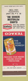 Matchbook Cover - Texaco oil gas Anti Freeze Clarks Canastota NY