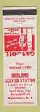 Matchbook Cover - Midland Texaco oil gas Wyandanch NY