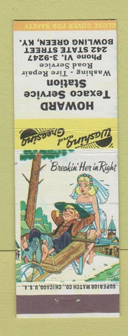 Matchbook Cover - Howard Texaco oil gas Bowling Greek KY hillbilly