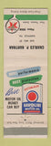 Matchbook Cover - Texaco oil gas Havoline Charles Hartman Danville PA