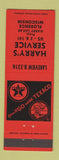 Matchbook Cover - Harry's Texaco oil gas Florence WI